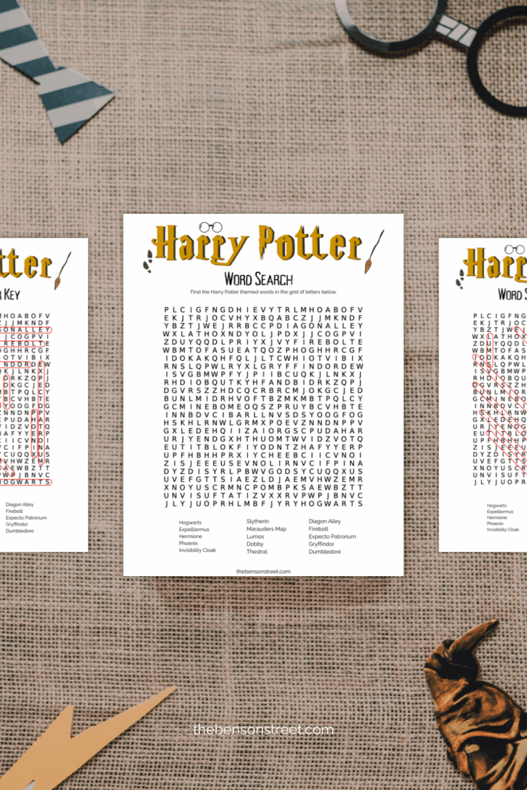 Free to print Wizarding World Harry Potter Word Search