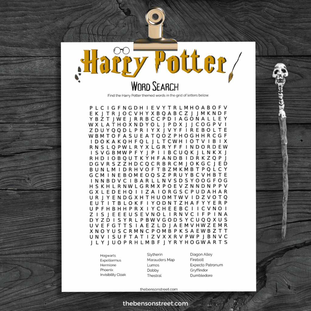 Freebie Harry Potter Word Search