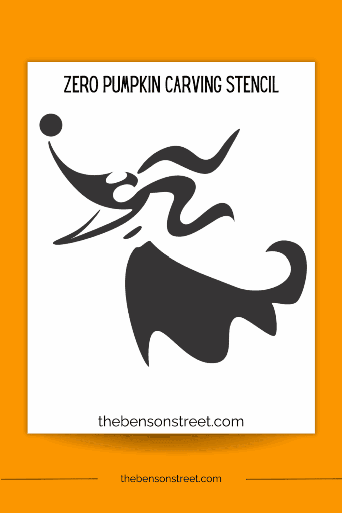 Black and white pumpkin stencil to carve an zero dog pumpkin
