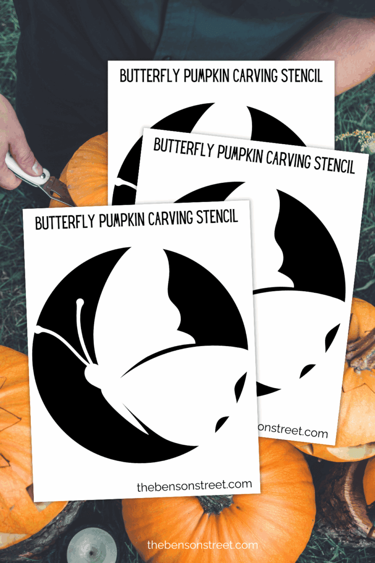 Butterfly Pumpkin Carving Stencil for making a pretty Halloween pumpkin