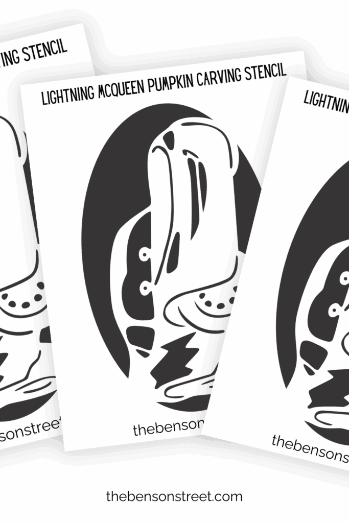 Carve your own lightning mcqueen Pumpkin at home with this free printable stencil template