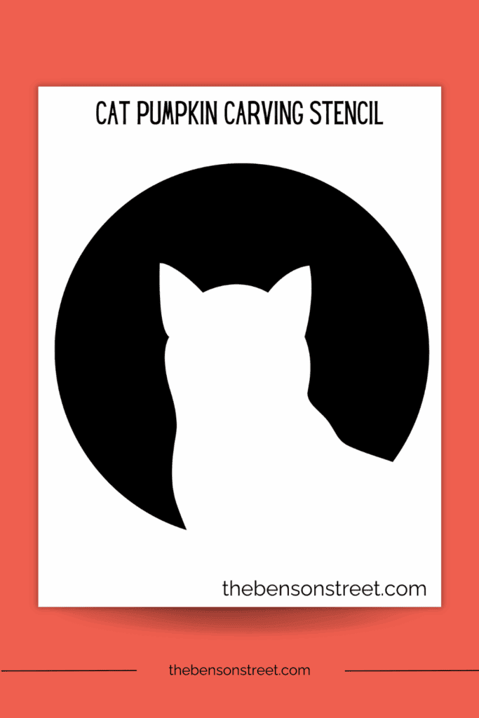 Cat pumpkin carving stencil for Halloween