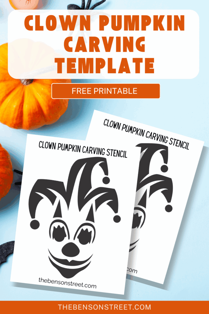 Clown Pumpkin Carving Template free printable 