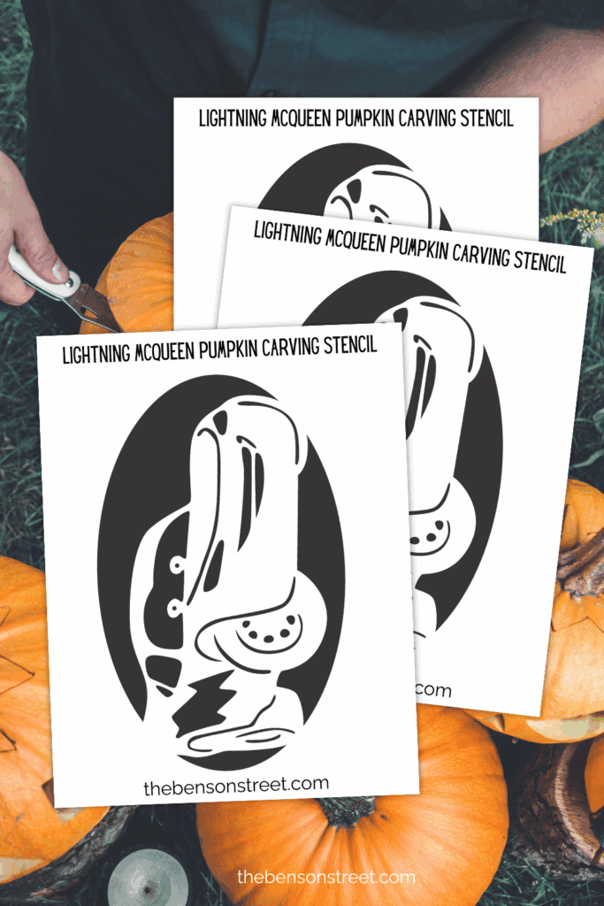 Detailed Free to print lightning mcqueen pumpkin carving stencil