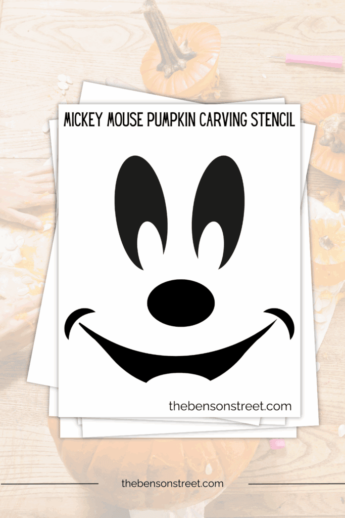 Easy Mickey Mouse Pumpkin Carving Stencil Template