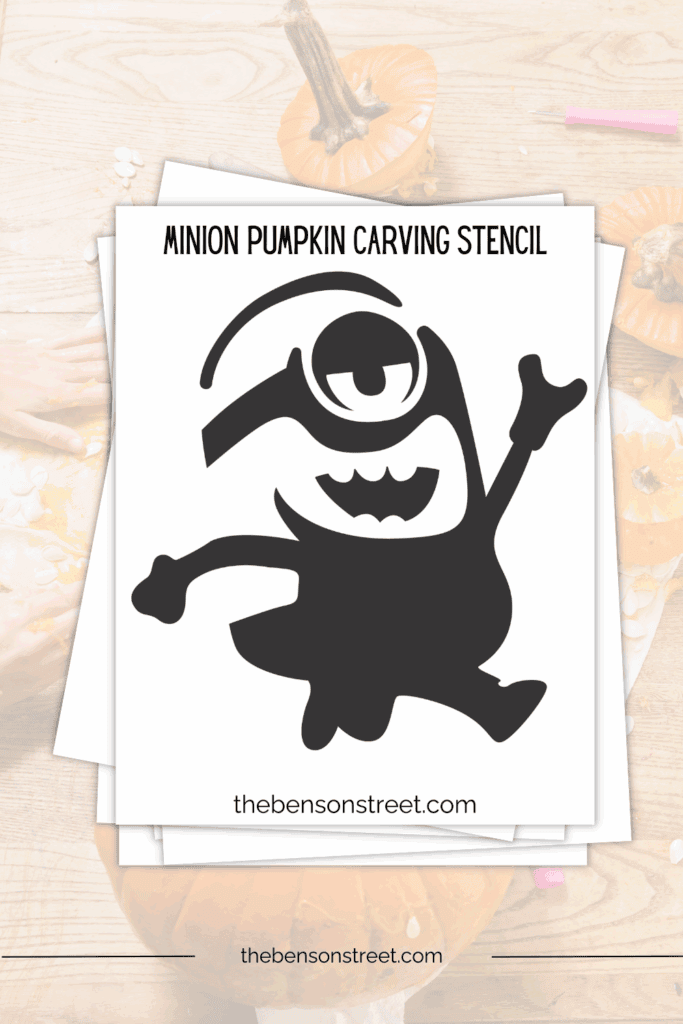 Easy Minion Inspired Pumpkin Carving stencil
