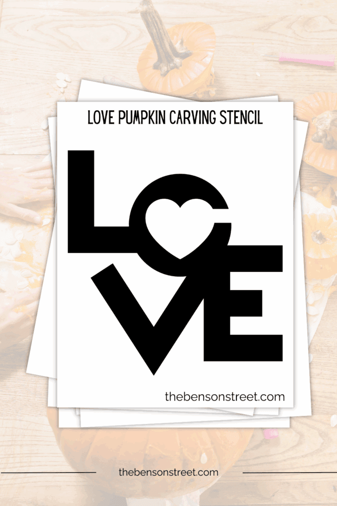 Easy love pumpkin carving template for pumpkin carving