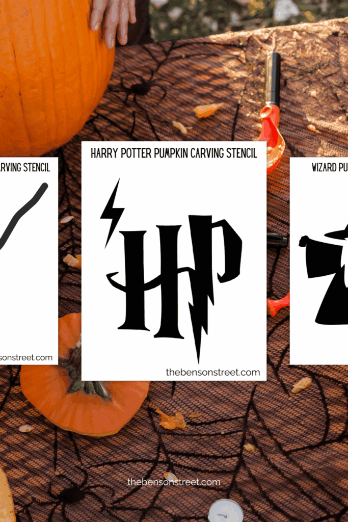 Five different Harry Potter pumpkin carving stencils