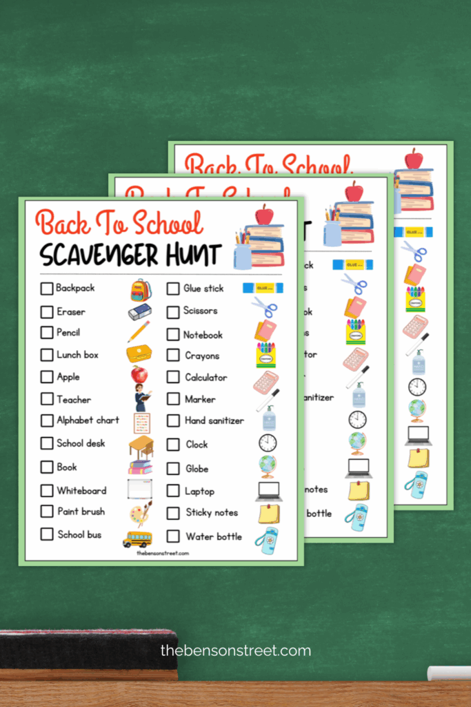 Free Classroom Scavenger Hunt for back to school time