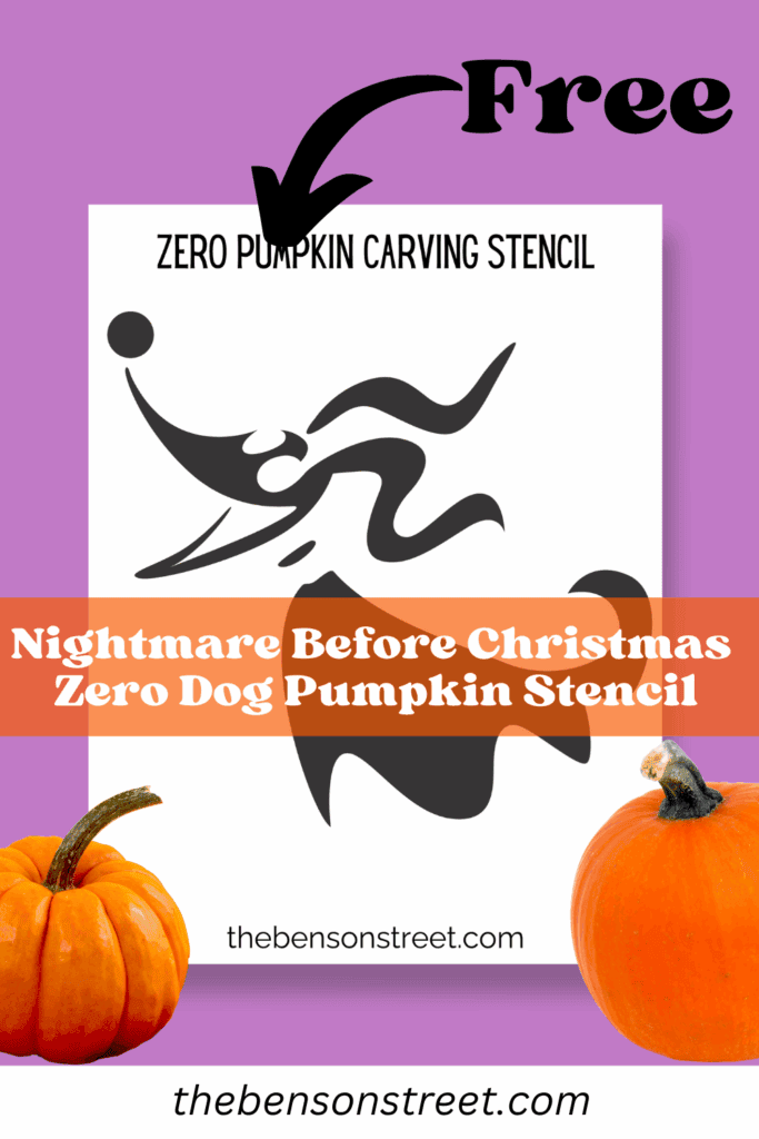 Free Nightmare Before Christmas Zero Dog Pumpkin Stencil carving template