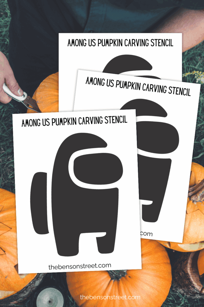 Free printable among us pumpkin stencil easy template