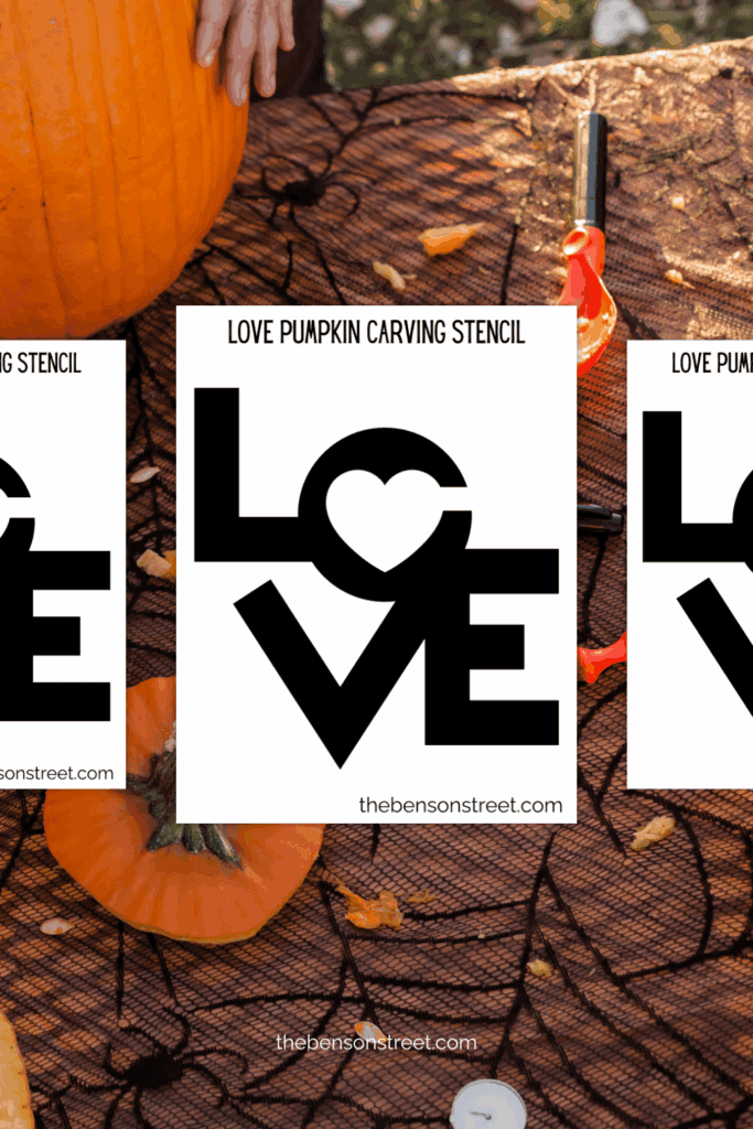 Free printable love carving stencil for pumpkin carving