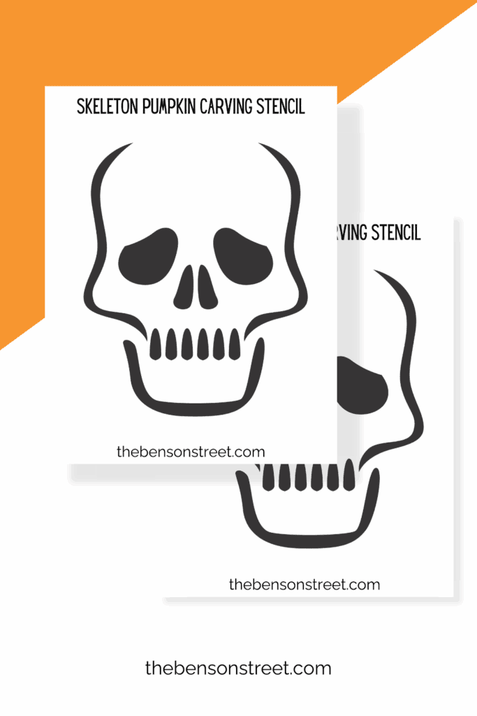 Free printable skeleton pumpkin carving stencil face