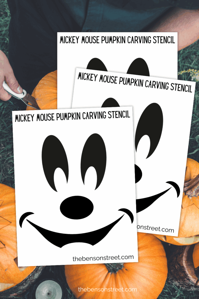Free to print Mickey Mouse Face template for a Mickey Jack O'lantern