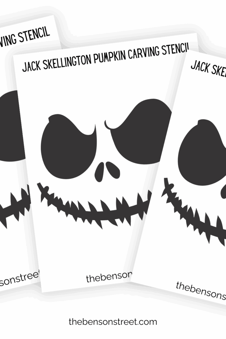 Free to print jack skellington face pumpkin template pattern