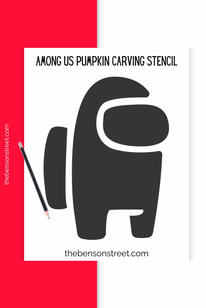 Free to print pumpkin carving stencil to carve a crewmate from Among us