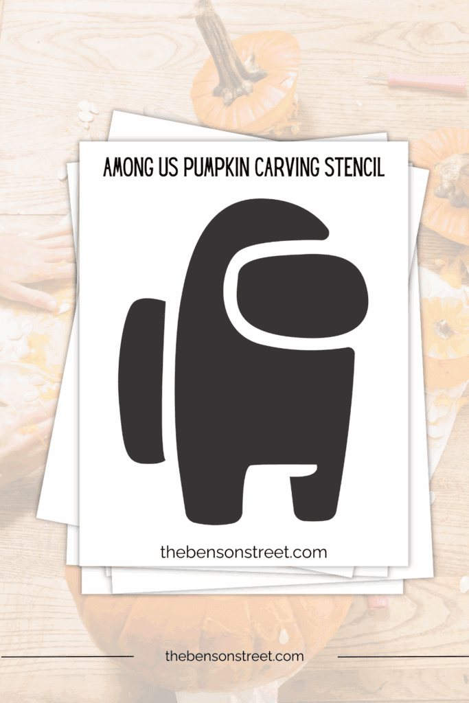 Freebie Pumpkin Carving stencil to print and carve a crewmate