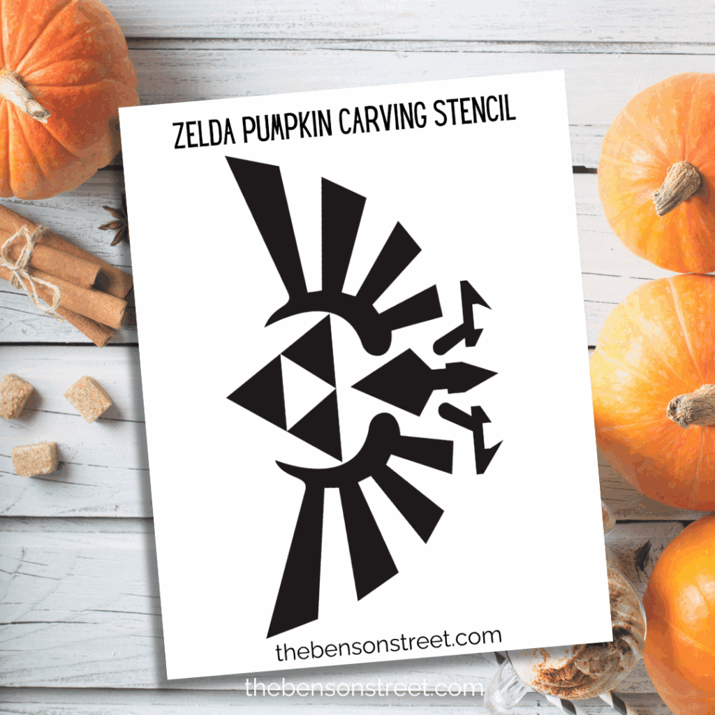 Freebie Zelda Pumpkin Carving Stencil template to print for pumpkin carving