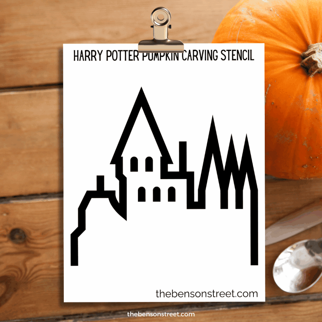 Hogwarts Castle Free Printable pumpkin stencil