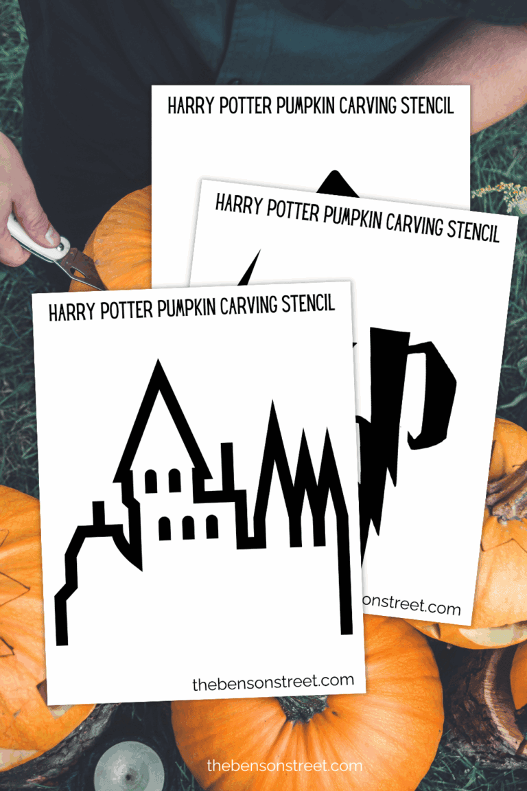Hogwarts pumpkin carving stencil free printable template