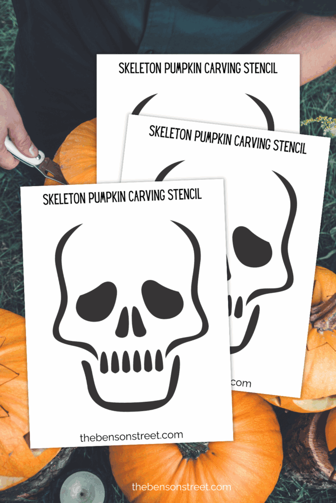 How to carve a skeleton skull with a free template to print at home