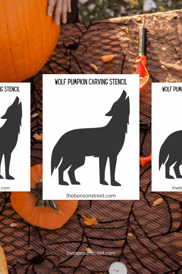 How to carve a wolf jack o'lantern using a free printable carving stencil