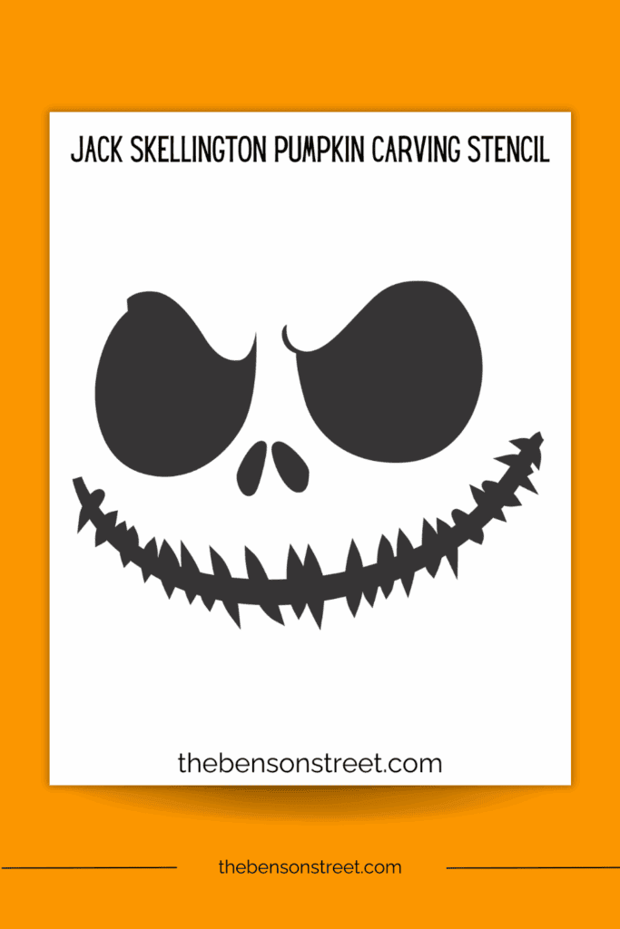Jack Skellington Carving Stencil Template Pattern for pumpkin carving