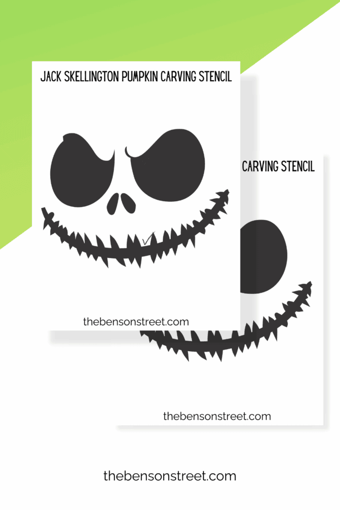 Jack Skellington Jack O'lantern face free printable stencil