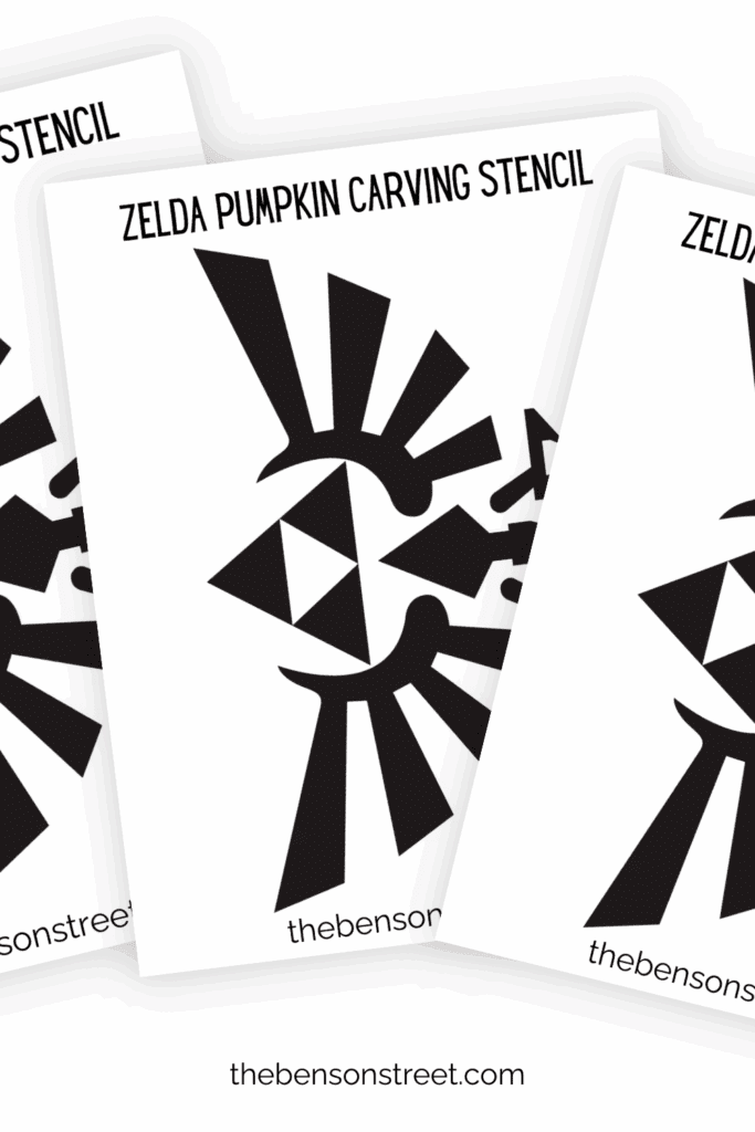 Legend of Zelda Hyrule Crest with Triforce pumpkin carving stencil template