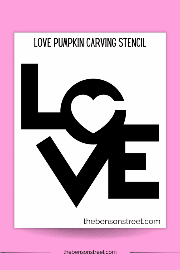 Love Stencil for Pumpkin carving