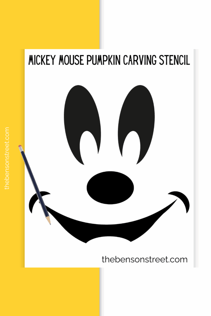 Make your own Mickey Mouse Pumpkin at home with this free printable stencil template