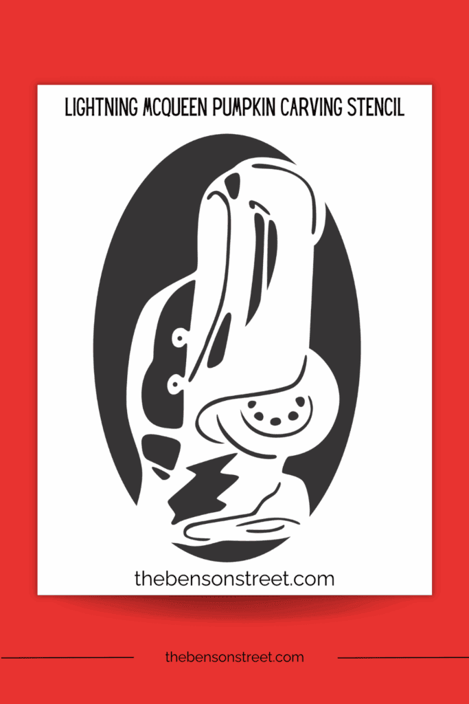 Make your own lightning mcqueen Pumpkin at home with this free printable stencil template