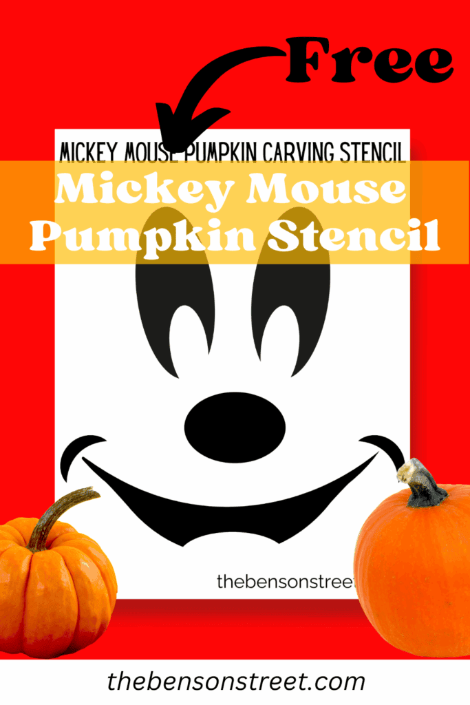 Mickey Mouse Pumpkin Stencil carving template