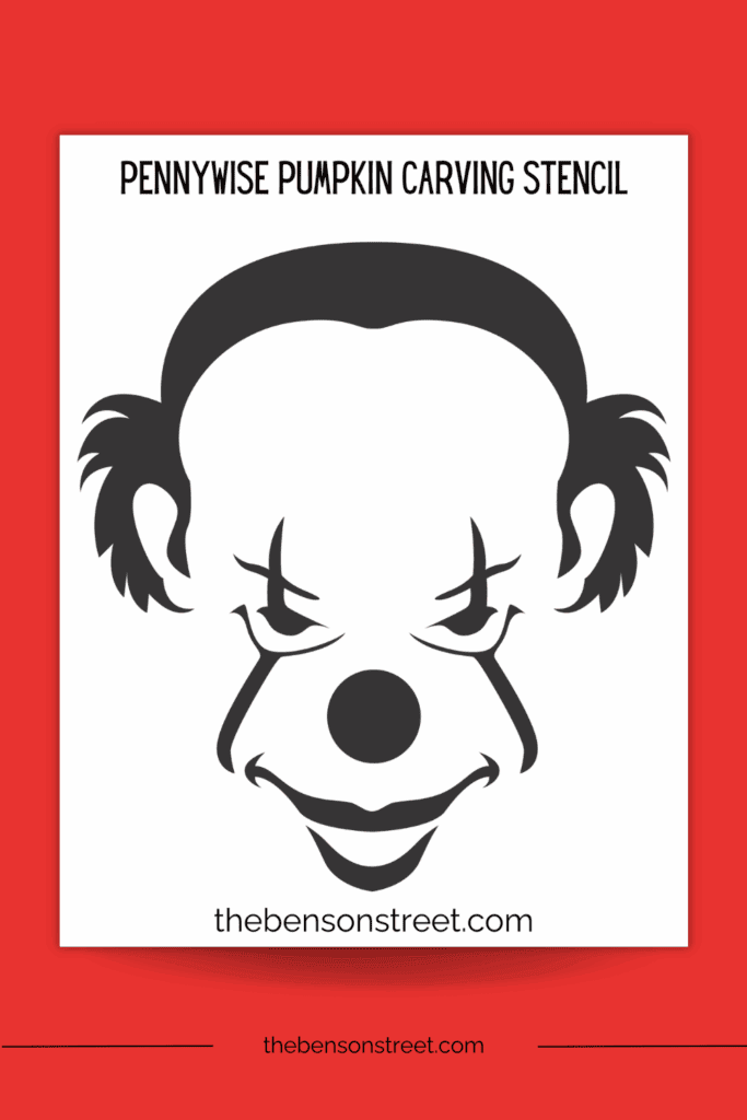 Pennywise pumpkin carving template stencil page