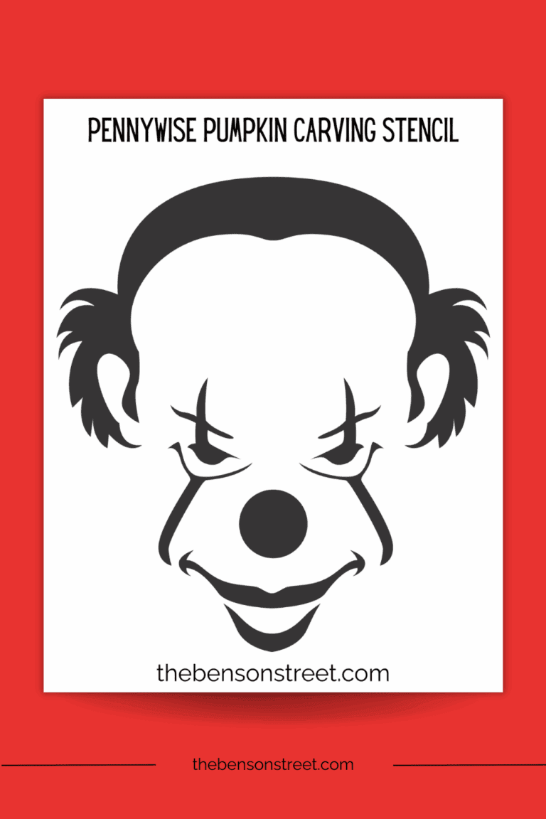 Pennywise pumpkin carving template stencil page