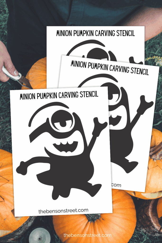 Quick and easy idea for minion pumpkin carving stencil for halloween
