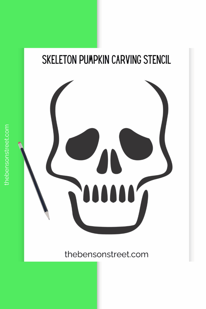 Quick and simple skeleton jack o'lantern carving idea