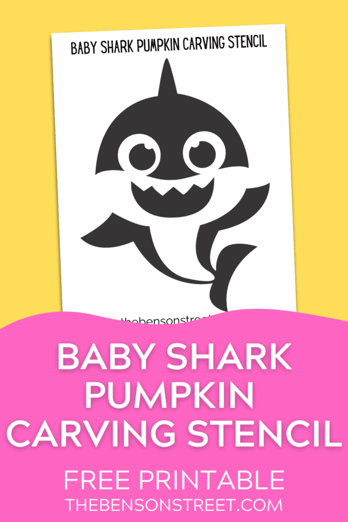 Simple Baby Shark Pumpkin Carving Stencil free printable