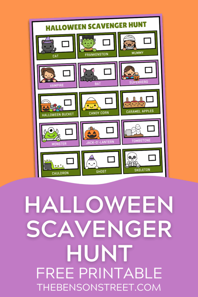 Simple Kids Halloween Scavenger Hunt Free Printable