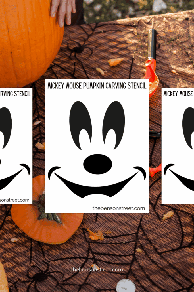 Simple Mickey Mouse carving with a free printable stencil