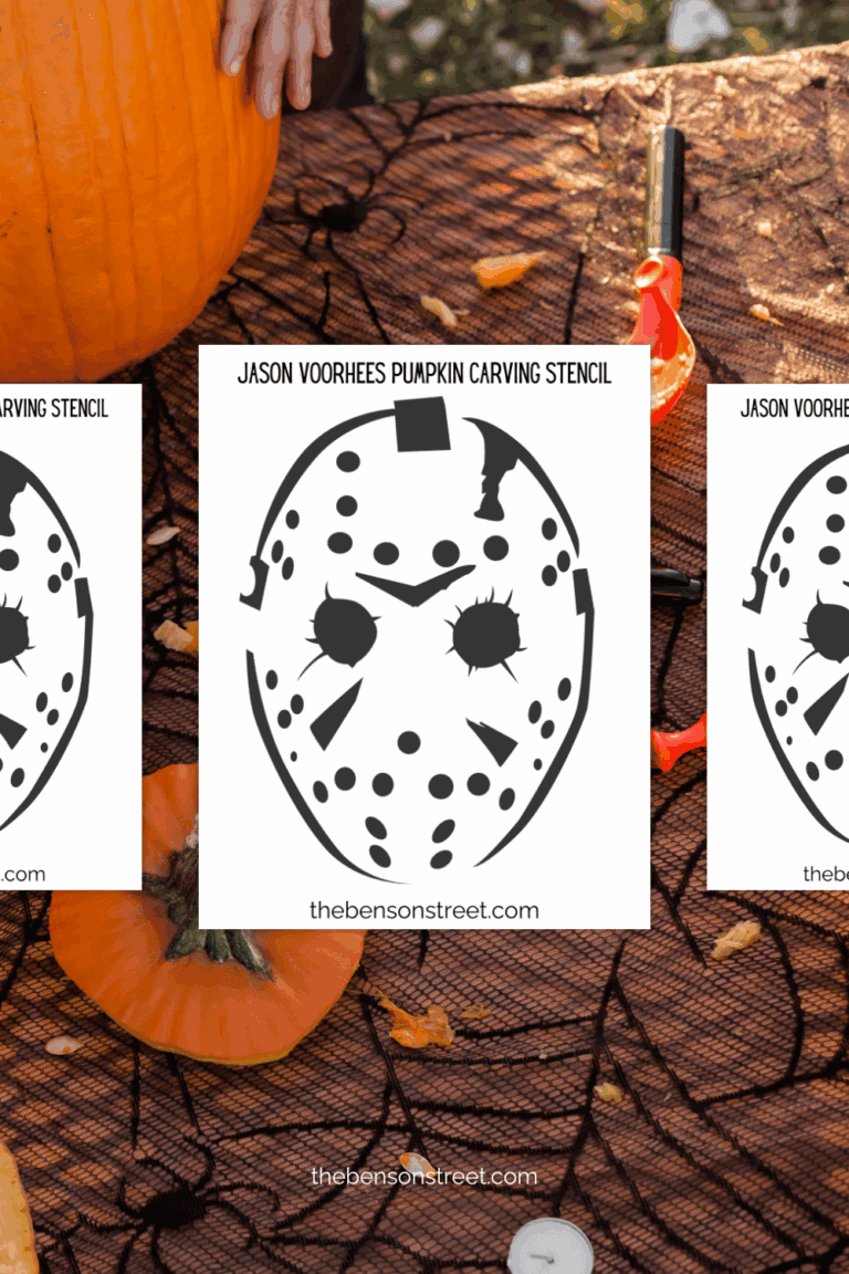 Simple hockey mask pumpkin carving template