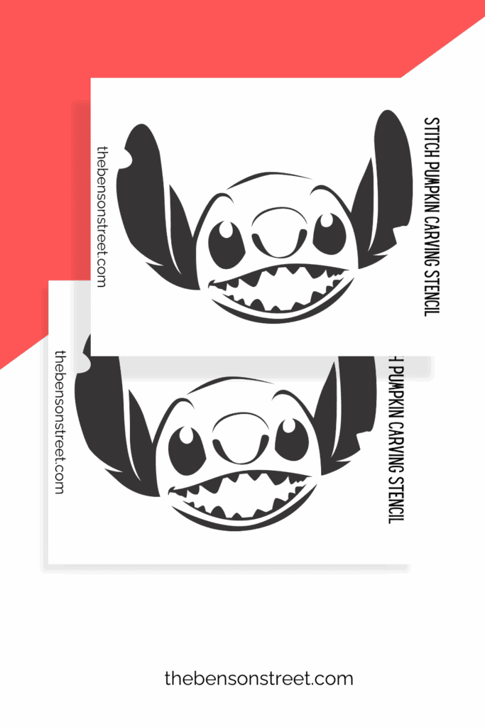 Two Lilo & Stitch inspired printable stencils for pumpkin carving