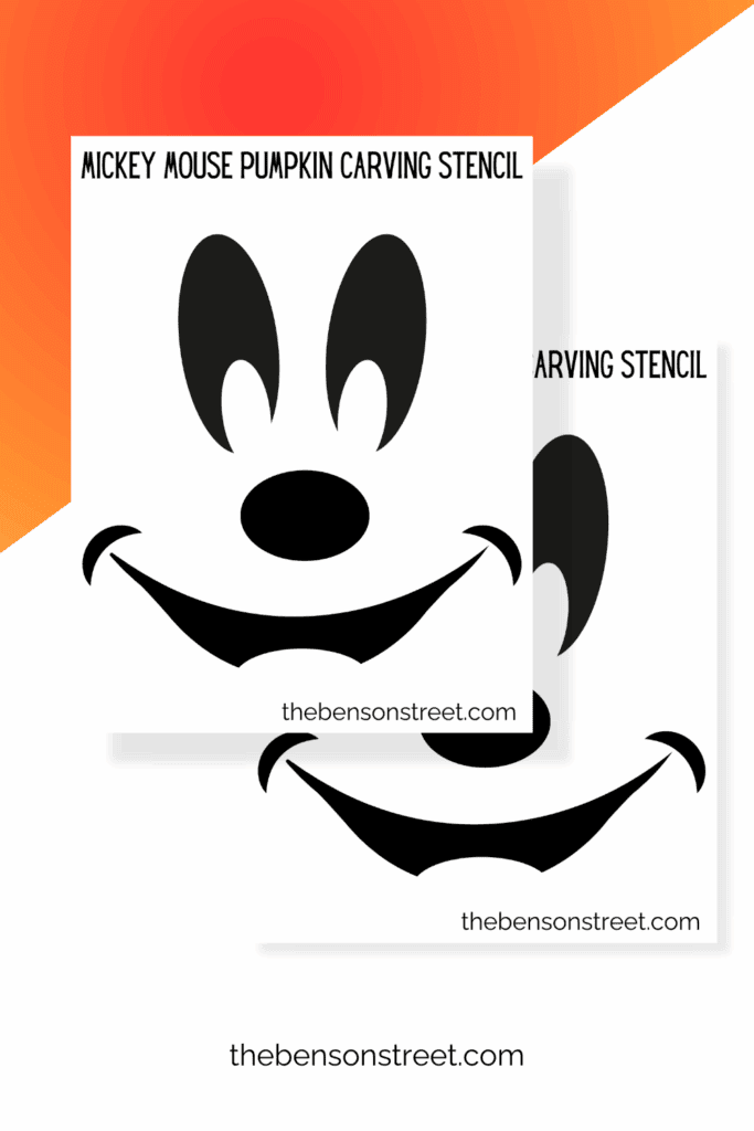 Two sheets of a mickey mouse jack o'lantern face in a stack on top of each other