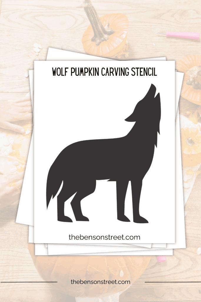 Wolf Pumpkin Carving Template Stencil free to print