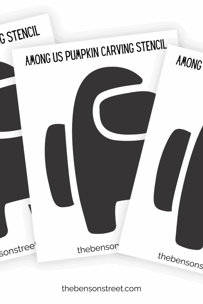 how to carve an among us crewmate pumpkin with a free printable stencil