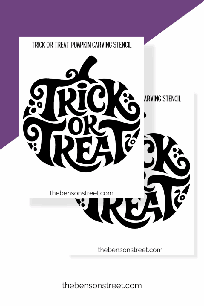 stencil trick or treat pumpkin carving template