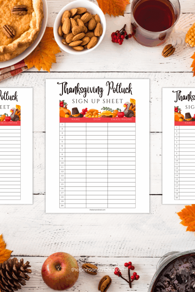 Avoid duplicates at thanksgiving dinner with a sign up sheet
