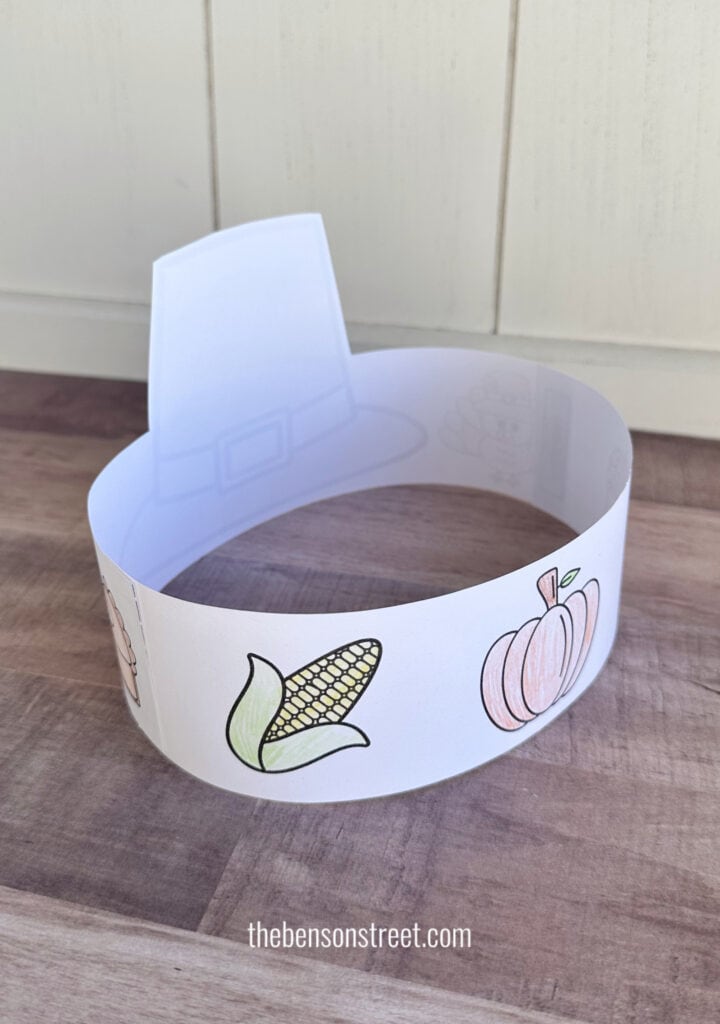 Backside of a thanksgiving headband printable
