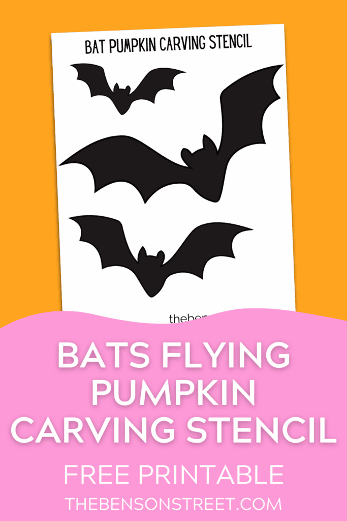 Bats Flying Pumpkin Carving Stencil Template