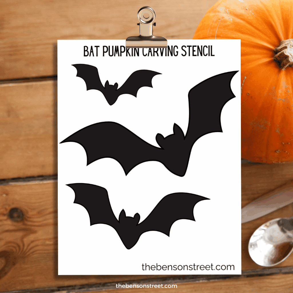 Bats Free Printable pumpkin carving stencil 
